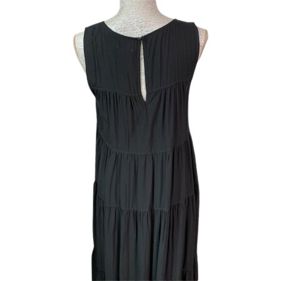MAX STUDIO Tiered Sleeveless Maxi Dress in Black SIZE LARGE, NWT - Picture 10 of 12